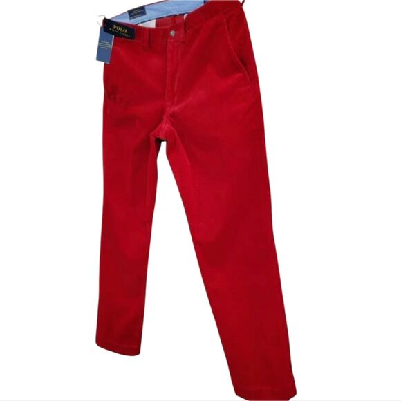 Polo Ralph Lauren Men's Stretch Straight Fit RED Corduroy Pants 38 x 32 NWT - Picture 7 of 15